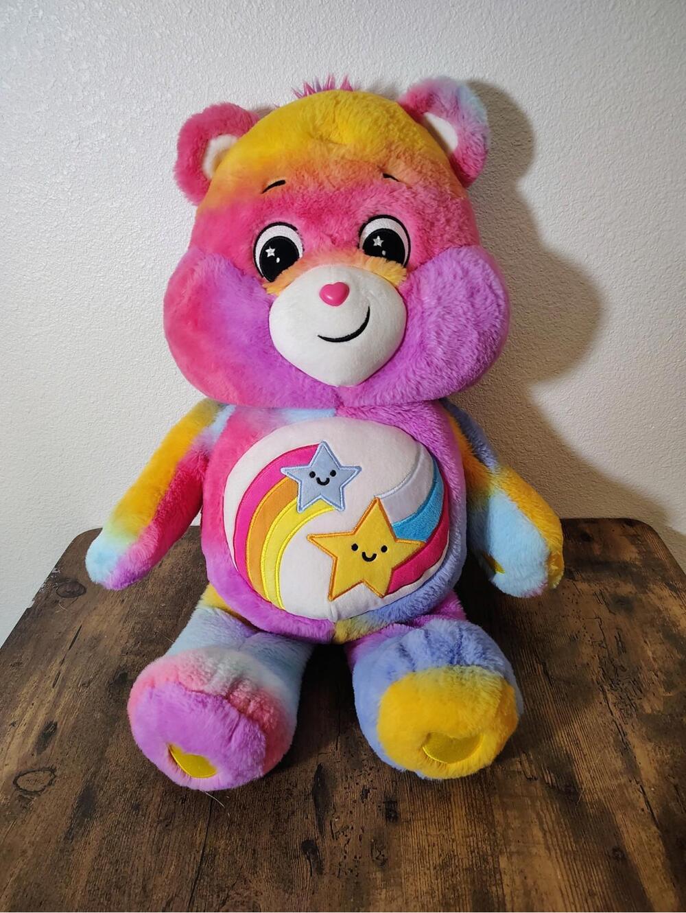 Large Care Bears DARE TO CARE Rainbow Star Caring Earth Recyle Plush